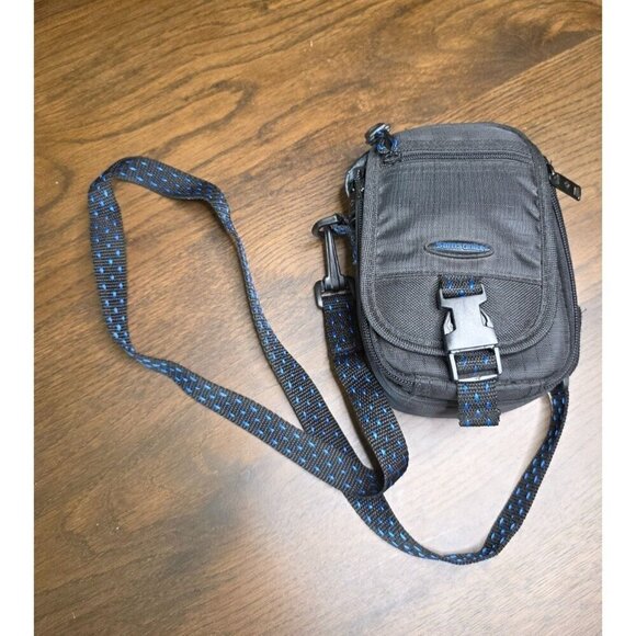 Samsonite Small Black Crossbody Travel Bag With Adjustable Strap Multiple Zipper - Picture 1 of 13